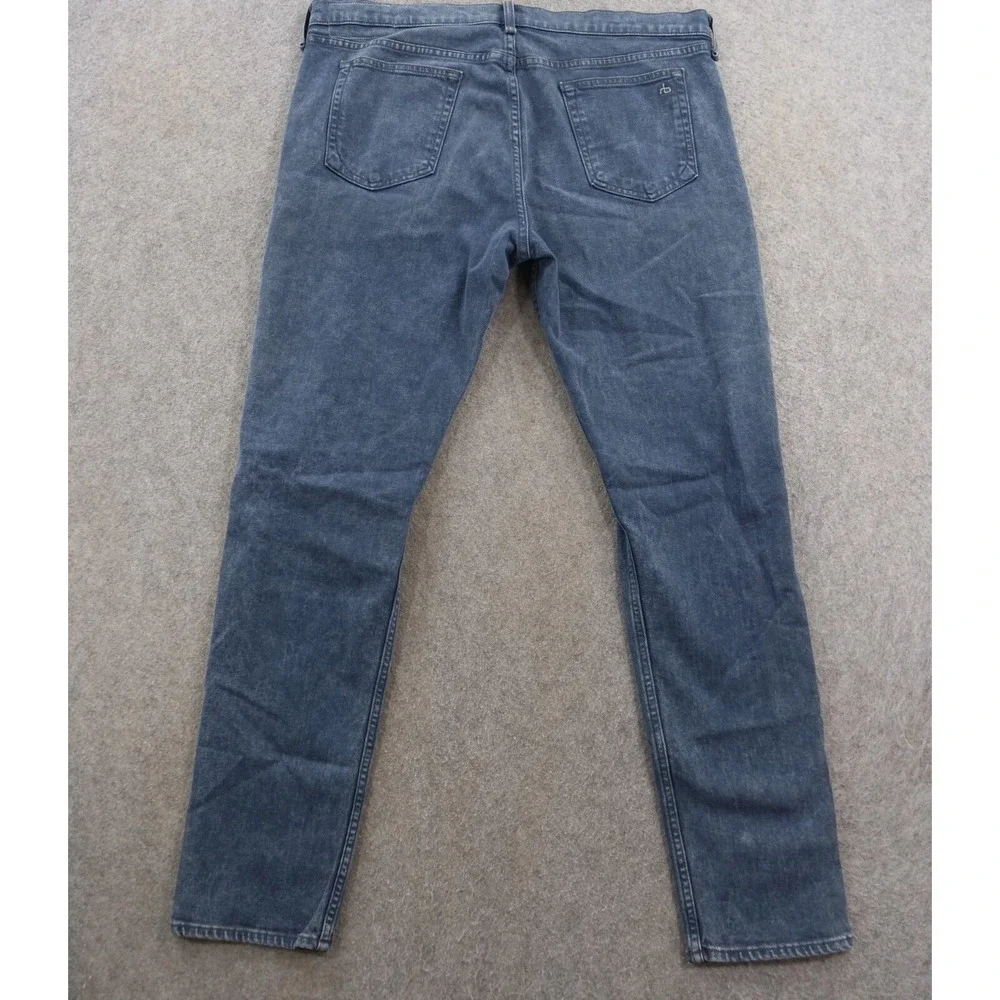 Rag & Bone Jeans Mens 38 Blue Fit 1 Extra Slim Straight Mid Rise Distressed